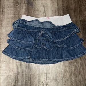 Justice Girls Denim Ruffle Mini Skirt Size 6R